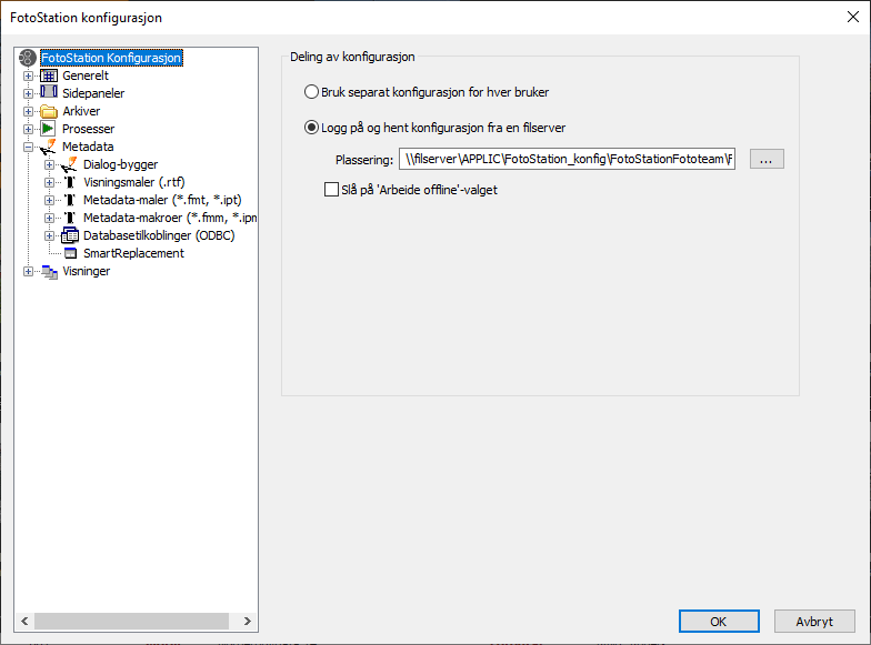 Konfigurer&shy;ing av Foto&shy;Station 5