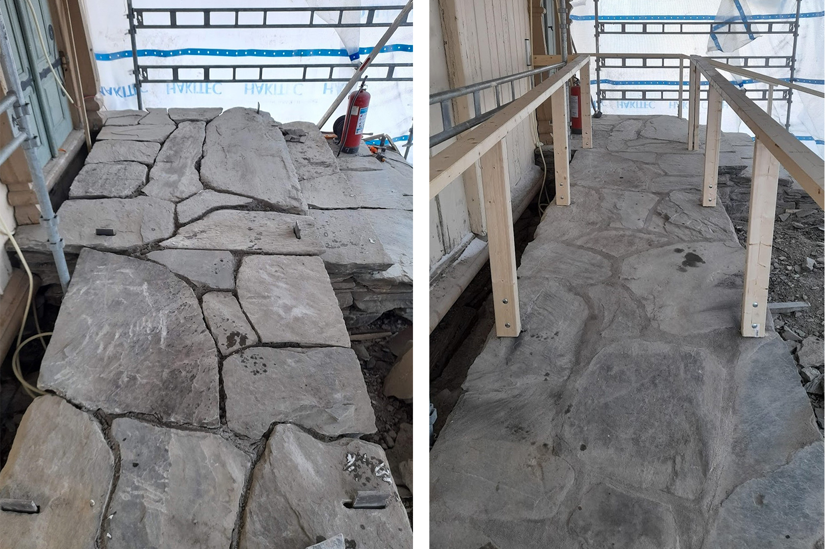 Kyrkje fekk tørrmura trapp og rampe med varmekablar 10