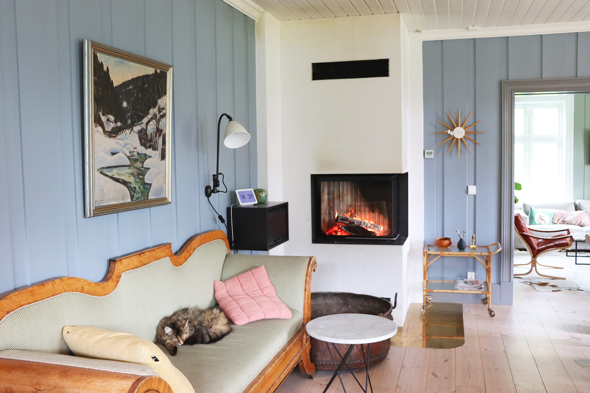 Vedfyrt vassboren varme gir god oppvarming av gardsbygning 1